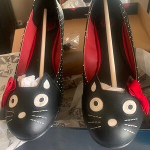 Polka Dot TUK 3" kitty heels. size 11